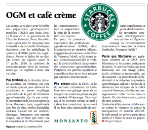 OGM et café crème
